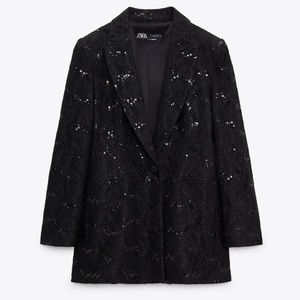 Blogger’s Fav! Zara NWT sequin lace blazer bloggers fav